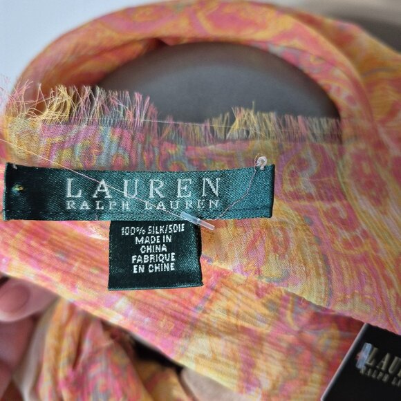 NWT Ralph Lauren 100% Silk Square Scarf - Picture 2 of 7
